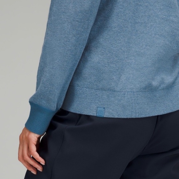 Lululemon Silk-Blend Crewneck Sweater Light Blue Size 8 - Picture 4 of 9